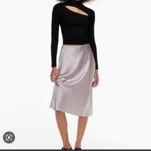 Aritzia Babaton Slip Midi Skirt, Size 2, Munro Mauve, New with Tags